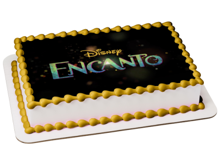 Disney Encanto Logo on a Black Background Edible Cake Topper Image ABPID54676 on Sale