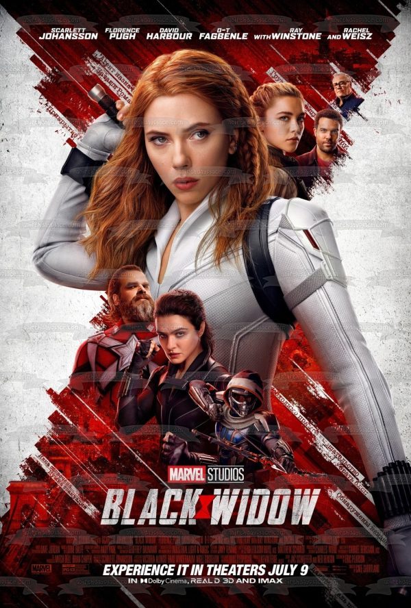 Black Widow Movie Poster White Widow Red Guardian Iron Maiden Edible Cake Topper Image ABPID54831 Hot on Sale