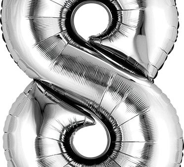 Anagram 34  Numeral 8 Balloon - Silver Online