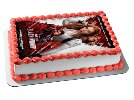 Black Widow Movie Poster White Widow Red Guardian Iron Maiden Edible Cake Topper Image ABPID54831 Hot on Sale