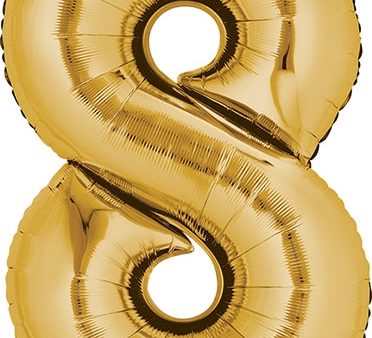 Anagram 34  Numeral 8 Balloon - Gold For Discount