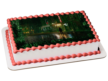 The Matrix Resurrections Neo Walking Down a Dark Street Edible Cake Topper Image ABPID54727 Cheap