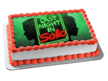 The Last Night In Soho Logo on a Green Background Edible Cake Topper Image ABPID54775 Online Hot Sale