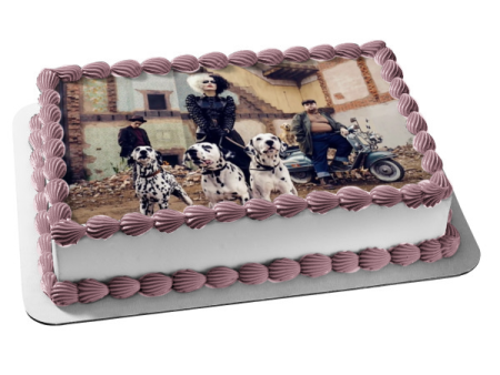 Cruella and Dalmatians Edible Cake Topper Image ABPID54674 Online