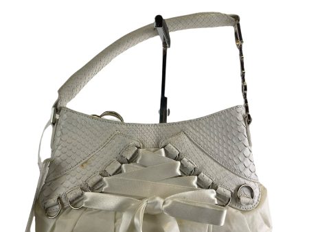 Christian Dior White Leather Ribbon Shoulder Bag Online Hot Sale