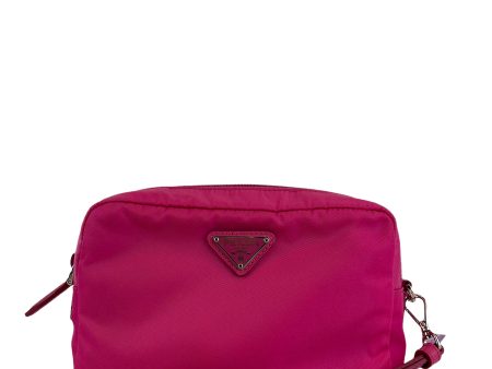 Prada Hot Pink Nylon Pouch Hot on Sale