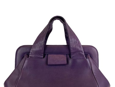 Fausto Santini Purple Leather Tote Supply