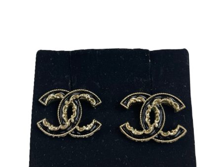 Chanel Black & Gold CC Earrings Supply