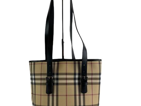 Burberry Classic Nova Checked Leather & Canvas Tote For Sale