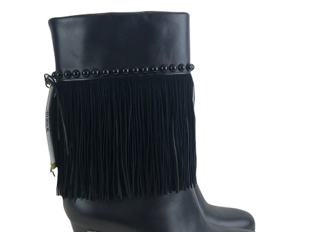 Christian Louboutin Black Fringe Leather Heel Boots - UK 3.5 Online Sale