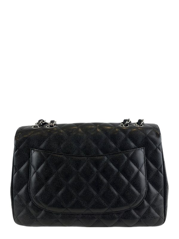 Chanel Black Caviar Leather Jumbo Single Flap Online Hot Sale