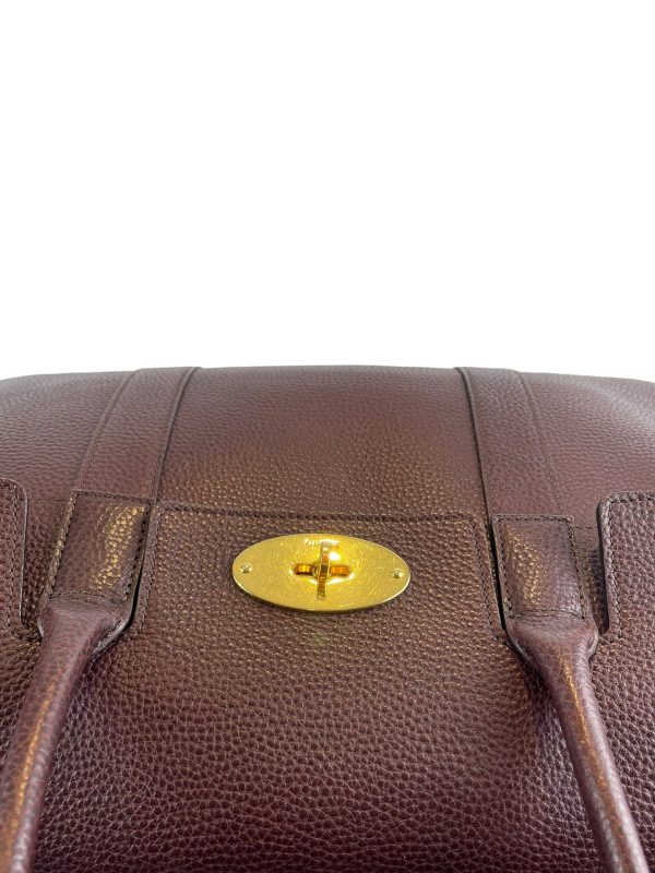 Mulberry Burgundy Pebbled Leather “Bayswater” Tote Discount