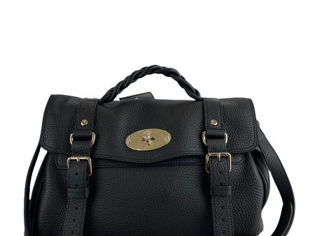 Mulberry Black Textured Leather  Alexa  Satchel on Sale