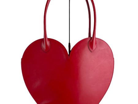 Moschino Red Leather Heart Shoulder Bag Online Sale