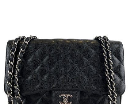 Chanel Black Caviar Leather Jumbo Single Flap Online Hot Sale