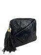 Chanel Vintage Black Lambskin Leather Tassel Crossbody Supply