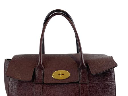 Mulberry Burgundy Pebbled Leather “Bayswater” Tote Discount