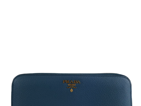 Prada Baby Blue Leather Continental Wallet Cheap