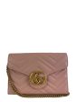 Gucci Pink Chevron Leather  Marmont  Chain Bag For Discount