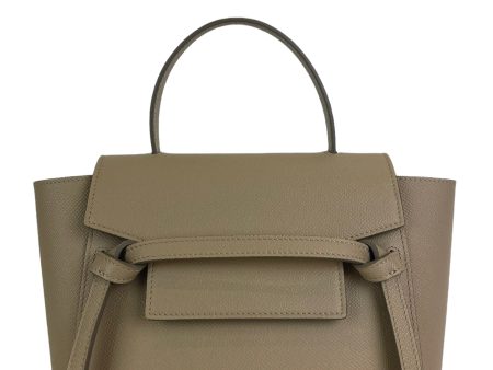 Celine Taupe Textured Calfskin Leather  Nano Belt  Bag For Sale