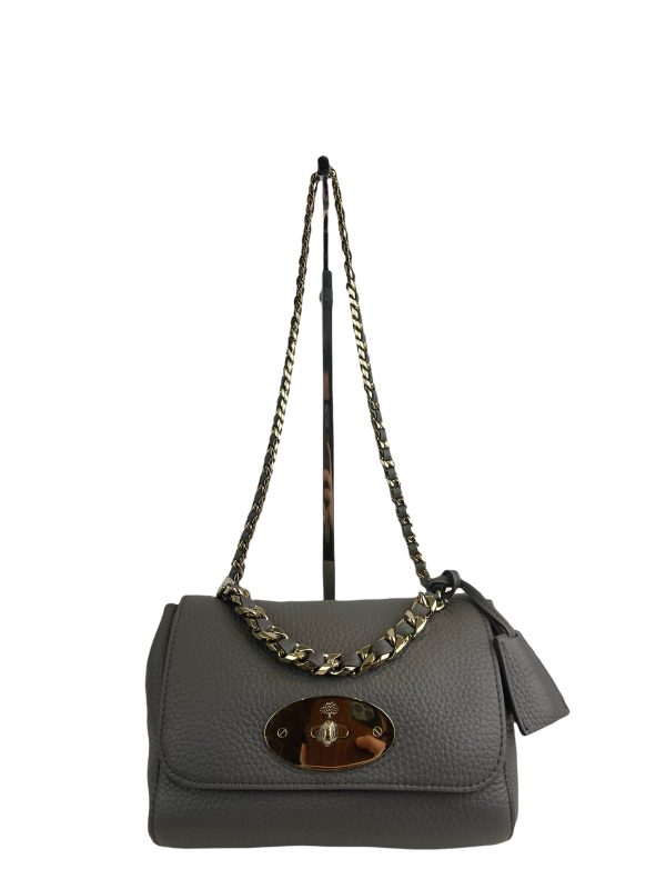 Mulberry Grey Leather Small “Top Handle Lily” Shoulder Bag For Discount