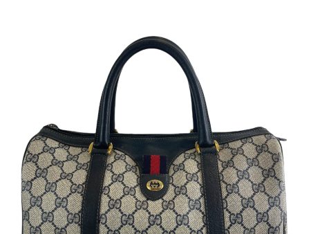 Gucci Vintage Monogram Canvas Vintage Web  Boston  Tote For Sale