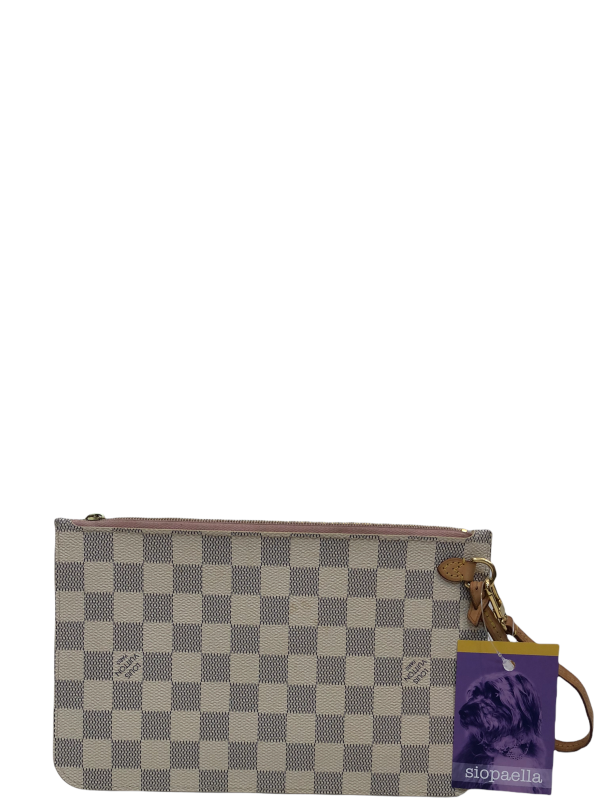 Louis Vuitton Damier Azur Canvas Pochette - Pink Lining on Sale