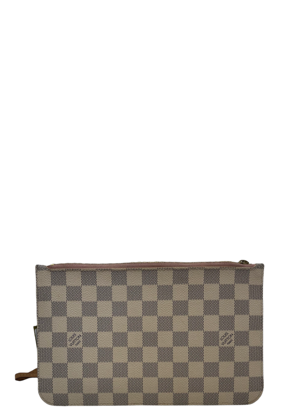 Louis Vuitton Damier Azur Canvas Pochette - Pink Lining on Sale