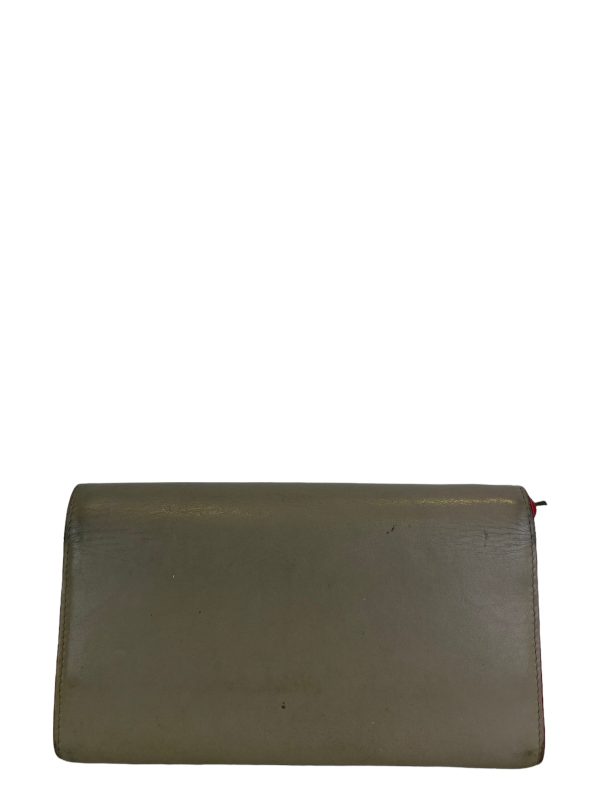 Christian Louboutin Silver Grey Leather Studded Wallet For Cheap