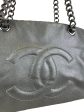 Chanel Grey Metallic Caviar Leather CC Tote Cheap