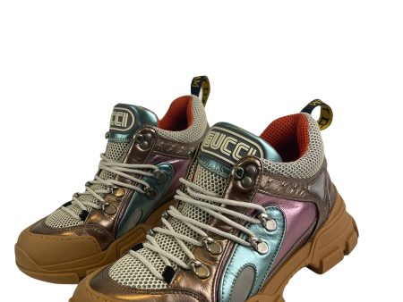 Gucci Flashtrek Metallic Multi-Colored Sneakers - UK 6 Fashion