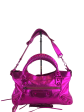 Balenciaga Neon Pink Metallic  Neo  Handbag w  Detachable Shoulder Strap Fashion