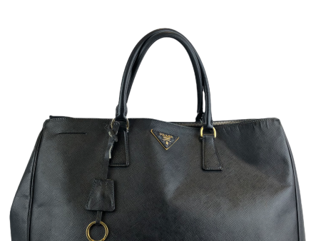 Prada Black Saffiano Leather ‘Double Zip Tote’ For Cheap