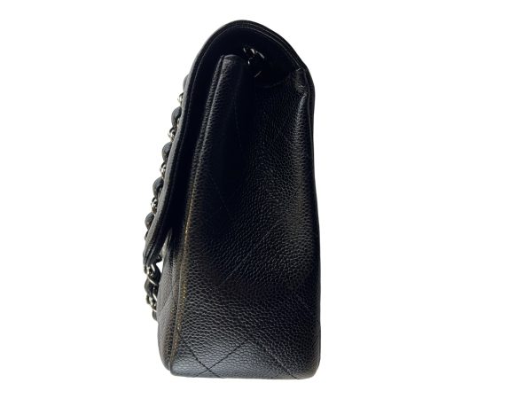 Chanel Black Caviar Leather Jumbo Single Flap Online Hot Sale