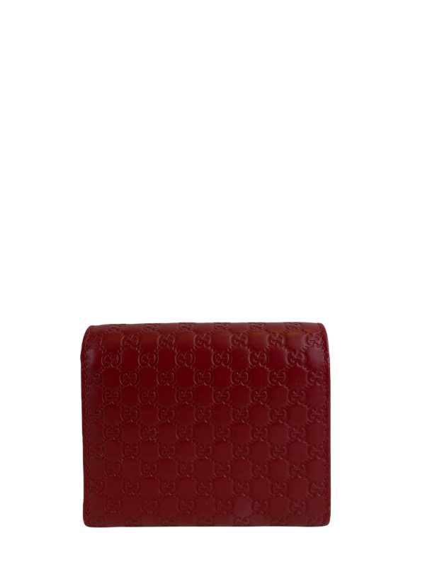 Gucci Red Monogram Leather Wallet Sale