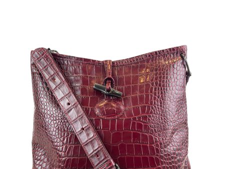 Longchamp Red Croc Effect Leather Handbag For Cheap