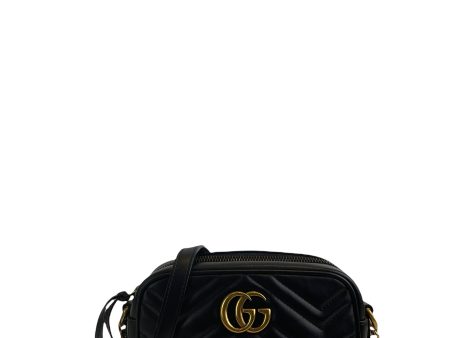 Gucci GG Marmont Small Black Matelassé Leather Shoulder Bag Fashion