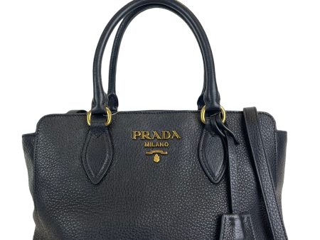 Prada Black Grained Leather Tote Supply