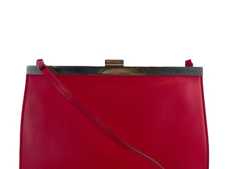 Celine Dark Pink Leather ‘Clasp’ Crossbody Online Sale