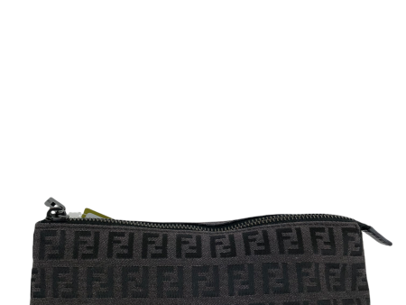 Fendi Grey Signature Zucca Monogram Canvas Pouch Sale