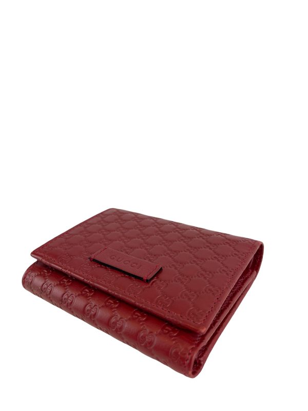 Gucci Red Monogram Leather Wallet Sale