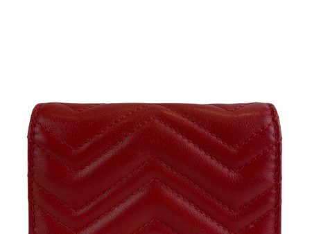 Gucci Red Chevron Leather Wallet Fashion