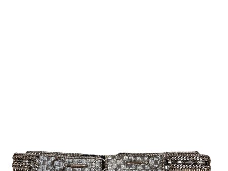 Dries Van Noten Silver Tone Embellished Large Belt For Discount