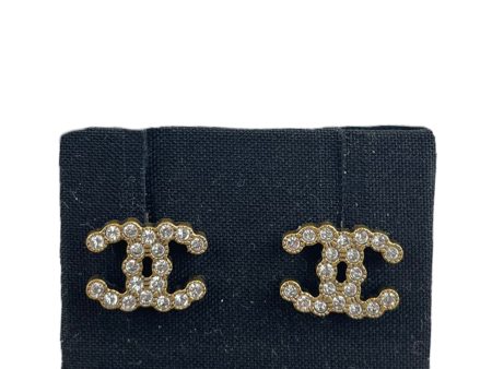 Chanel Goldtone CC Diamonte Earrings Online now