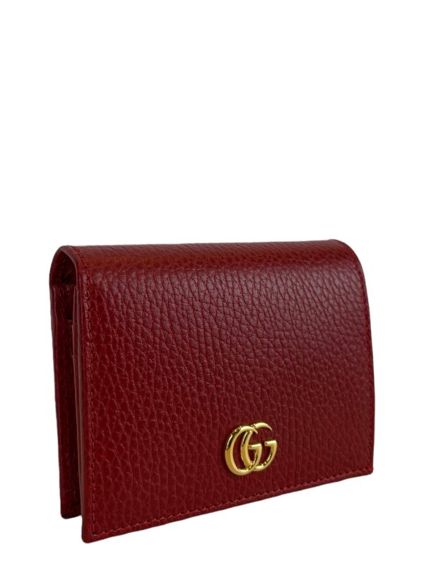 Gucci Red Leather Card Case Wallet Sale