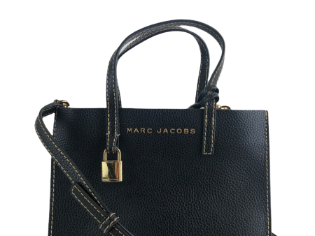 Marc Jacobs Black Grained Leather Crossbody w  Adjustable Strap For Discount