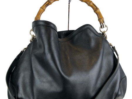 Gucci Black Leather Hobo w  Bamboo Handle Sale