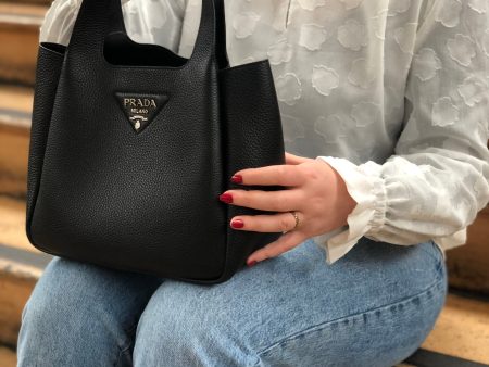 PART PAYMENT ONLY Prada Black Leather Tote Hot on Sale