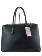 Prada Black Saffiano Leather  Turnlock Cuir Twin  Tote For Cheap