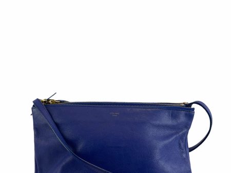 Celine Electric Blue Leather  Trio  Crossbody For Cheap